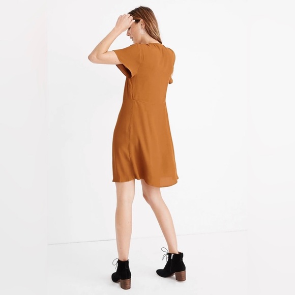 Madewell Burnt Orange Button Down Short Sleeve Dress - Picture 3 of 9